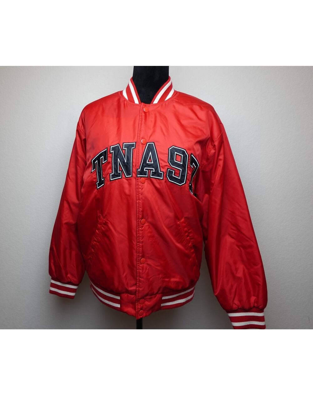 Stylish TNA by Aritzia Red Satin Varsity Jacket - Women's Medium